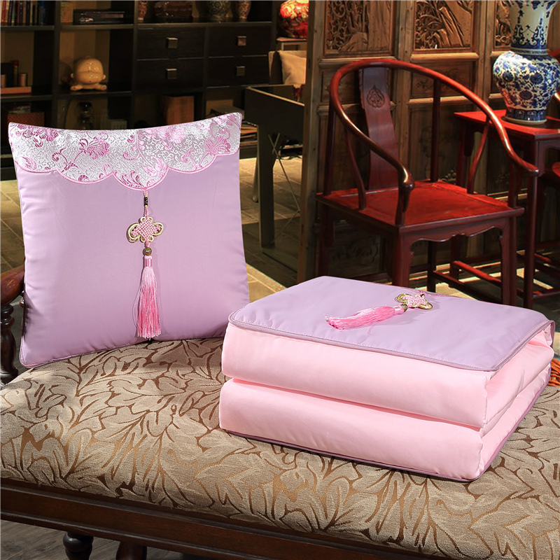 中国结刺绣抱枕被 40X40cm展开110*150cm 中国风-浅紫
