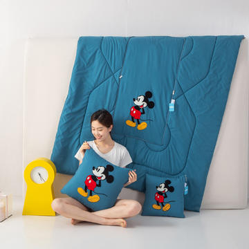 2023新款高密度水洗磨毛重工毛巾绣抱枕被--迪士尼系列