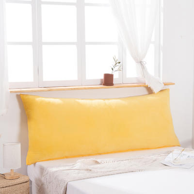 2021新款北欧床头靠垫纯色双人枕头大靠背卧室网红公主风床上抱枕长条靠枕 1.2m 黄色