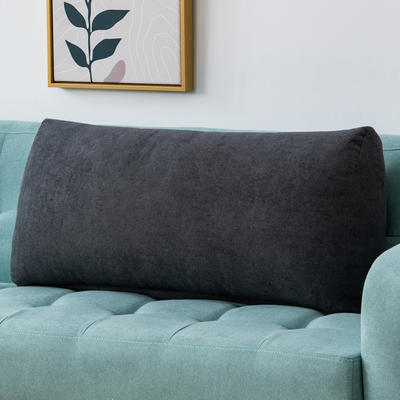 2021新款韩国绒沙发腰靠 客厅沙发腰靠 护腰枕 抱枕靠垫 长70X高度35X厚度17（厘米） 黑灰