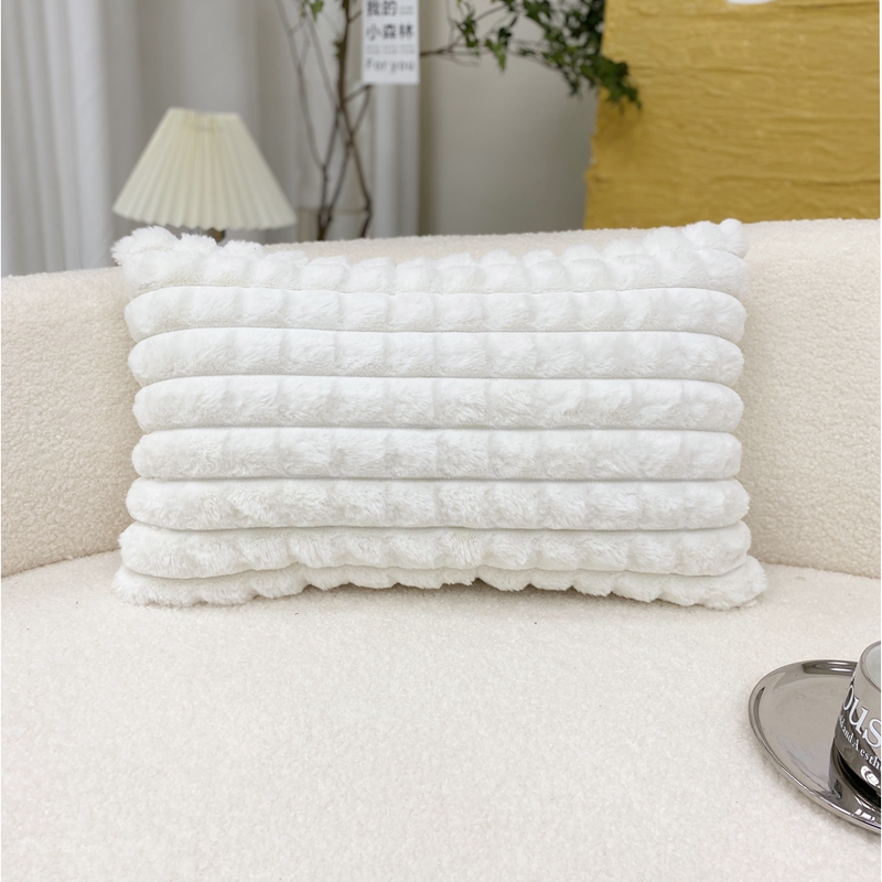2023新款针织棉包边抱枕系列 30x50枕套＋枕芯 小香格-腰枕