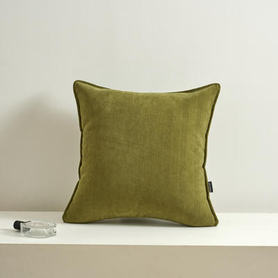 2024新款雪尼尔人字纹多色抱枕 50X50cm单枕套- 橄榄绿-方枕