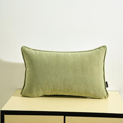 2024新款雪尼尔人字纹多色抱枕 40X60cm单枕套- 抹茶绿-腰枕