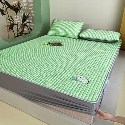 2024新款小冰块（床笠款）10MM乳胶凉席 床笠款1.2米尺寸（三件套） 小冰块-果绿