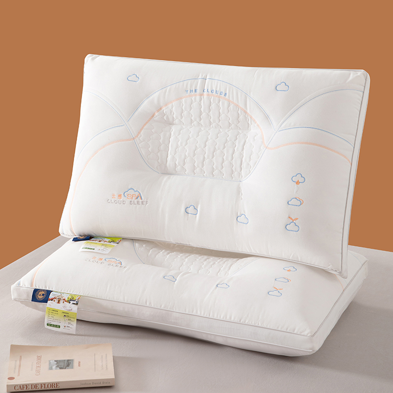 2024新款枕芯冬季绒面乳胶云感SPA护颈保健枕头枕芯 云感SPA护颈枕-白色/只