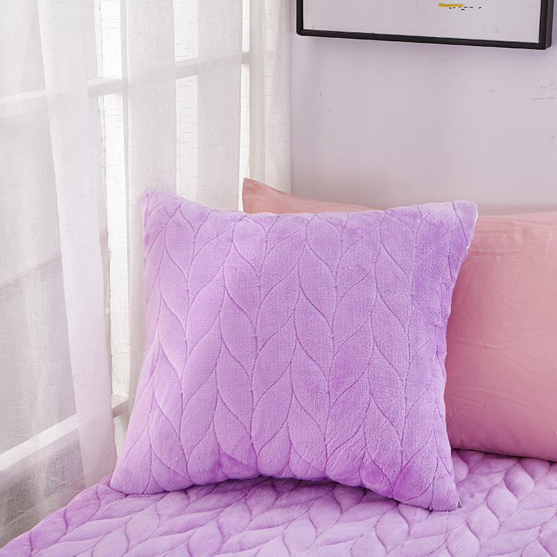 2021春夏新品-麦穗系列飘窗垫单抱枕 45*45cm抱枕含芯/个 贵族紫