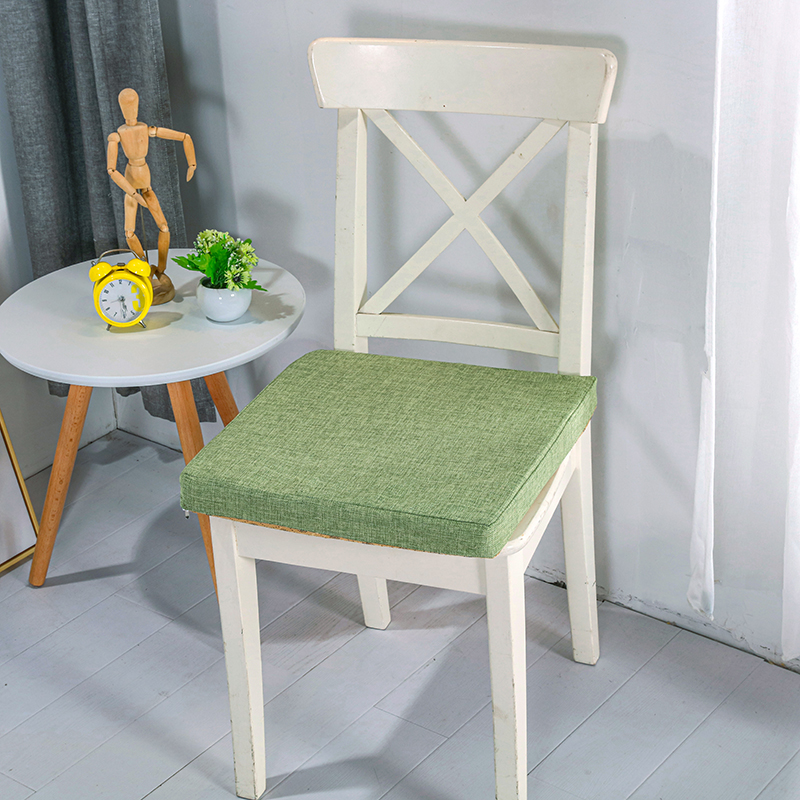2021新款-海绵坐垫坐垫 40*40cm5厘米厚 棉麻素色草绿