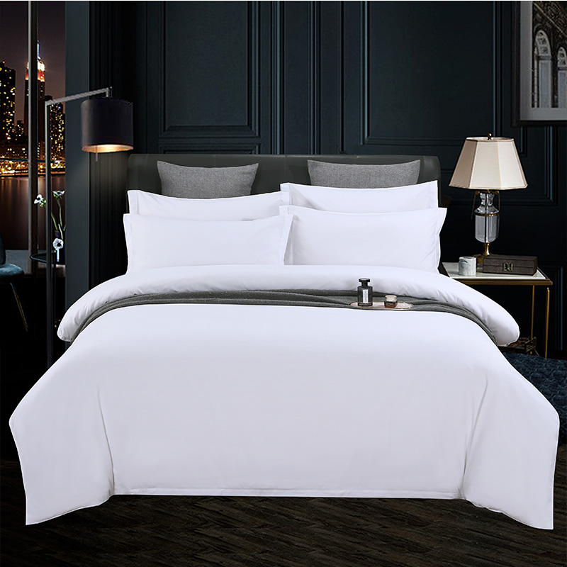 2022新款 酒店磨毛四件套 民宿宾馆纯白色床上用品 1.5m床单款 四件套（被套150*200cm） 白色