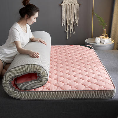 2023年新款全棉乳胶床垫软垫家用双人记忆海棉垫被宿舍学生床定制尺寸 1.0*2.0m 粉色-5cm