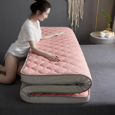 2023年新款全棉乳胶床垫软垫家用双人记忆海棉垫被宿舍学生床定制尺寸 1.0*2.0m 粉色-9cm
