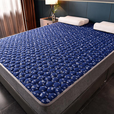 2023年石墨烯远红外恒温床垫软垫家用床护垫褥子席梦思保护垫被保暖加厚 1.0m 蓝色