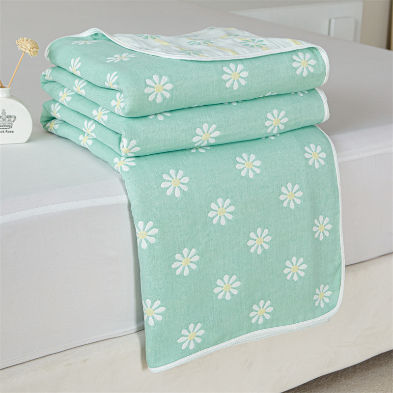 2025新款六层提花纱布毯 彩云粉