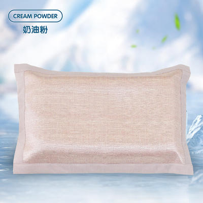2023新款信封式冰丝刺绣纯色单枕套系列-冰丝纯色枕套 M码 奶油粉-单个装