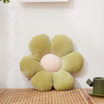 2021新款小朵朵抱枕花朵坐垫小雏菊抱枕直播赠品抱枕礼品（量大从优） 直径50cm左右 绿色