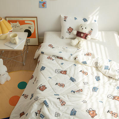 2022新款针织棉儿童幼儿园枕头枕芯可拆洗30*50cm 字母熊