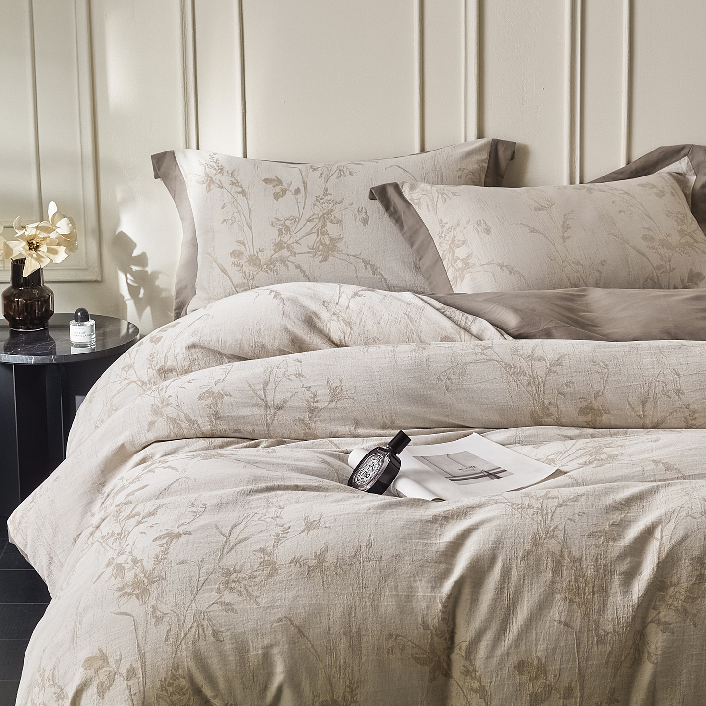 2025新款A版色织提花B版全棉磨毛四件套-锦绣 全棉磨毛锦绣-米棕