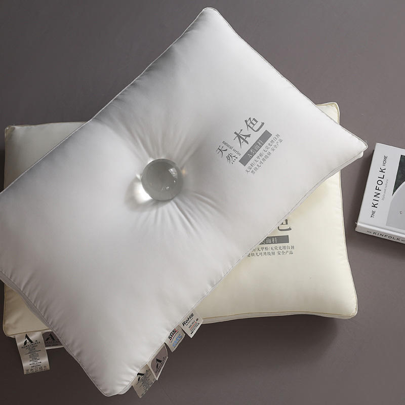 2023新款立体天然原棉枕头枕芯系列 磨毛米白