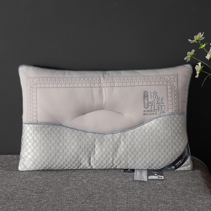 2023新款冰丝乳胶枕系列枕头枕芯 冰丝乳胶枕-灰 48x74cm/只