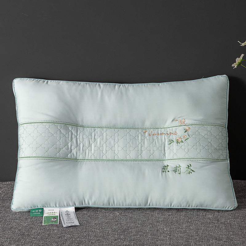 2023新款茉莉花茶枕系列枕头枕芯 茉莉花茶枕-绿 48x74cm/只