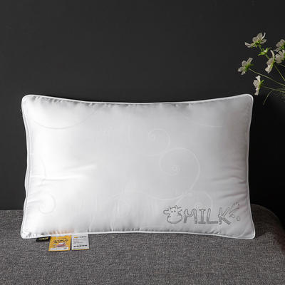2023新款牛小白羽丝烫钻高枕系列枕头枕芯 牛小白羽丝枕-灰 48x74cm/只