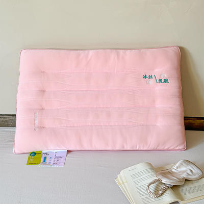 2024新款冰丝乳胶低枕头枕芯家用 48*74cm/只 粉色