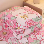 2023新款法兰绒印花卷边毛毯系列 70*100cm单毯（颜色随机） 爱的花海