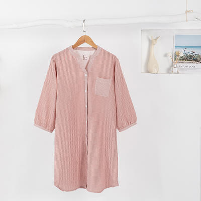 2021新款全棉睡裙双层纱公主裙均码睡衣 XL 推荐155斤以内 粉色