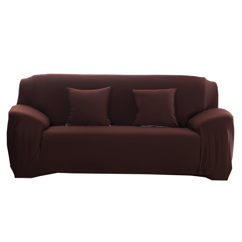 2023新款四季纯色沙发套坐垫套坐垫套靠枕套 双人145-185cm 咖啡色