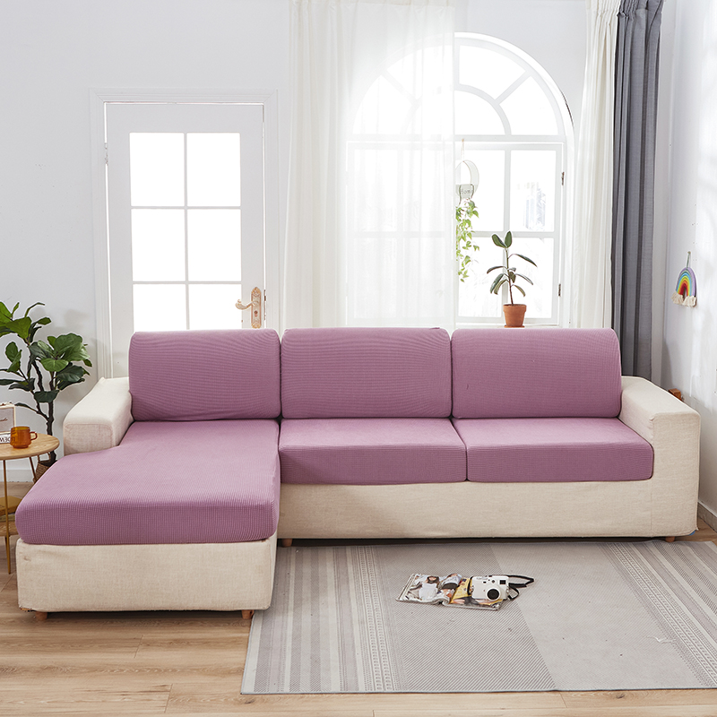 2023新款玉米绒沙发坐垫套沙发套坐垫套坐垫套靠枕套 标准双人 浅紫色