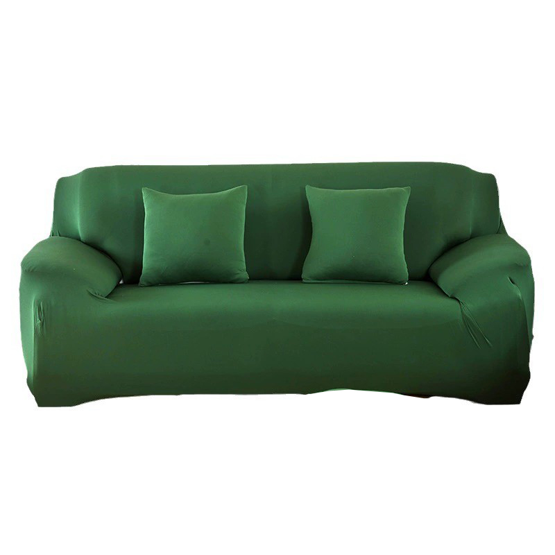 2023新款四季纯色沙发套坐垫套坐垫套靠枕套 双人145-185cm 墨绿色