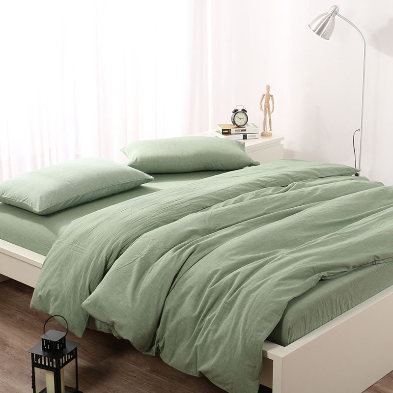 2021新款水洗棉四件套（平纹）（系列二） 1.2m床单款三件套 绿色