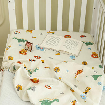 2024新款A类双层纱儿童床笠婴儿幼儿园拼接床床罩 系列---【场景二】 50*90cm 双层纱--好利友王国