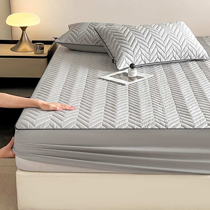 2026中科院抗菌防螨全棉床笠席梦思床垫保护套 玛瑞-灰