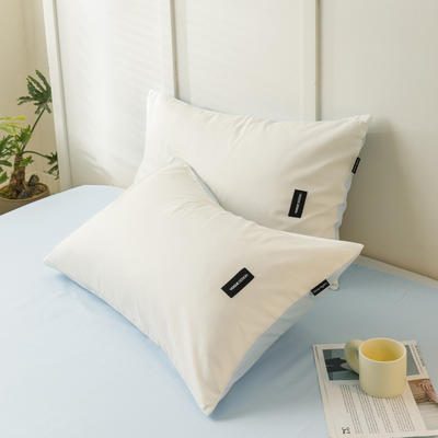 无印水洗棉— 枕套 48cmX74cm 白+天空蓝枕套