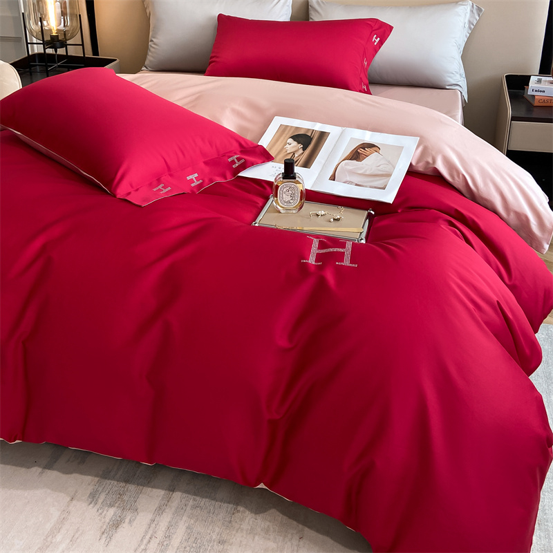 2022新款100支 长绒棉贡缎床品套件系列-被套 200x230cm 超级红