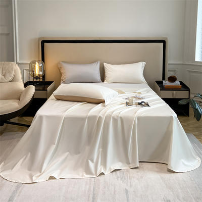 2022新款100支 长绒棉贡缎床品套件系列-床单 245cmx250cm 乳白色