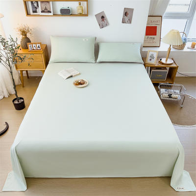 2023新款13070全棉纯色单床单 单床单120*230cm 豆绿