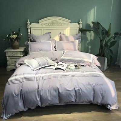 2019新款全棉色纺四件套-椿系列 1.5m（5英尺）床 紫