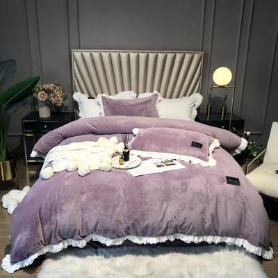 2019新款绒-纯氧系列四件套 1.5m（5英尺）床单款 豆沙紫