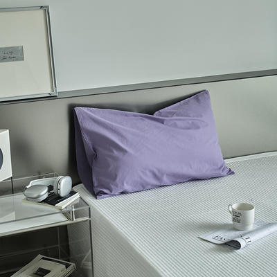 2023新款亲肤舒适全棉枕套系列-印花纯色枕套 48*74cm一个 紫色