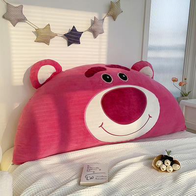 2024新款迪士尼网红草莓熊抱枕床头靠垫软包 1.2m床（厚度20CM） 粉色草莓熊
