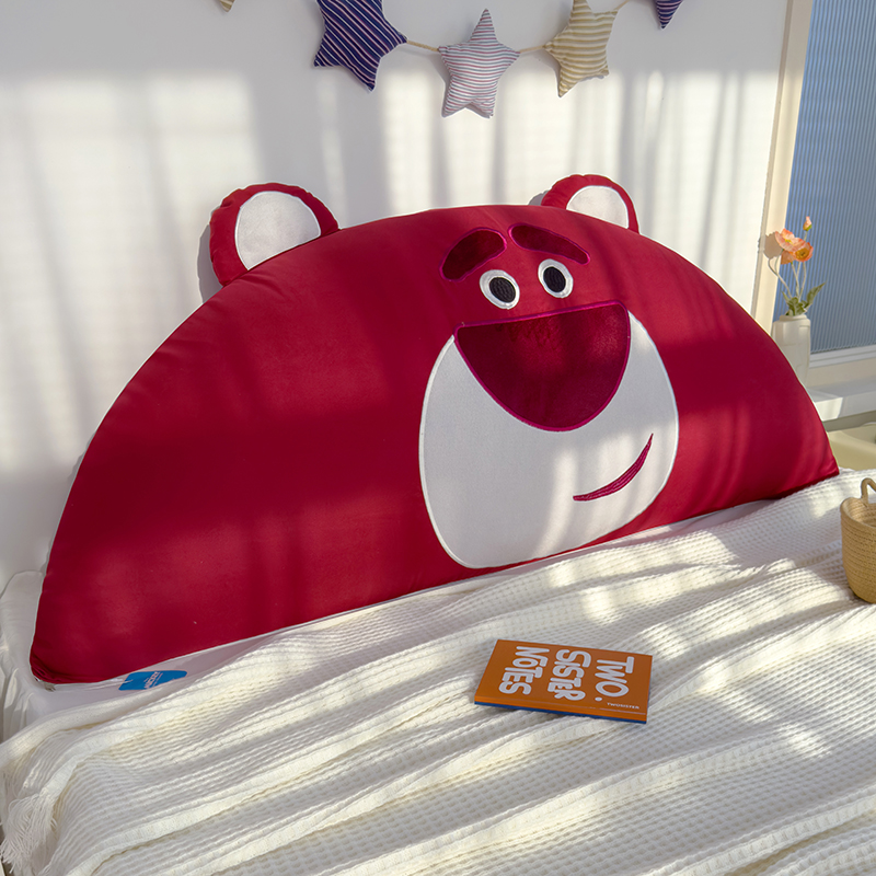 2024新款迪士尼卡通床头靠垫草莓熊床靠垫抱枕 1.2床（厚度20CM） 草莓熊