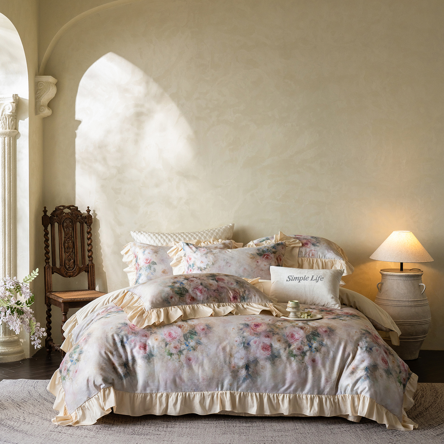 2026新款全棉春季数码印花四件套-织梦 织梦-黄