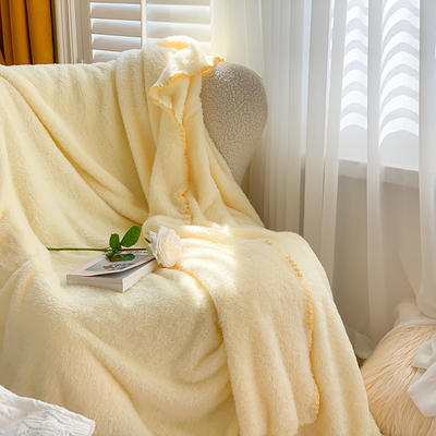 2021新款双面泰迪绒牛奶绒（慕斯系列）—单盖毯/单床单 245*250cm 奶黄色