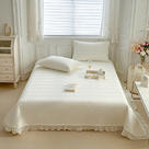 2024新款水洗棉麻双面床盖夏被两用款 单欧式床盖2.3*2.5m 床盖-白