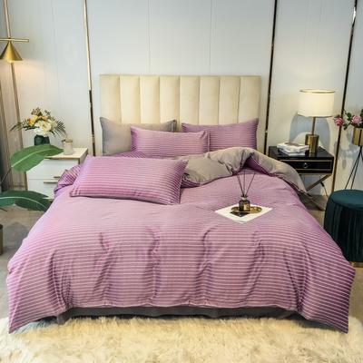 水洗真丝四件套-臻丝绸 1.5m床单款四件套 紫色格调