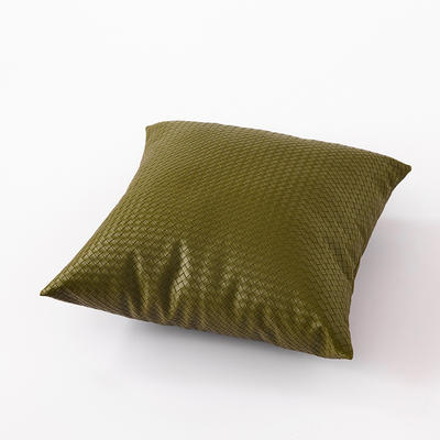 2024新款编织纹理皮革多功能家用简约创意皮枕方枕腰枕 方枕50*50cm 方枕-鼠尾草绿