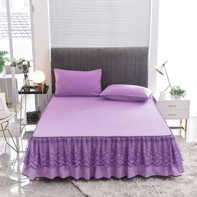 2020新款蕾丝花边床裙 150*200cm单床裙 紫色