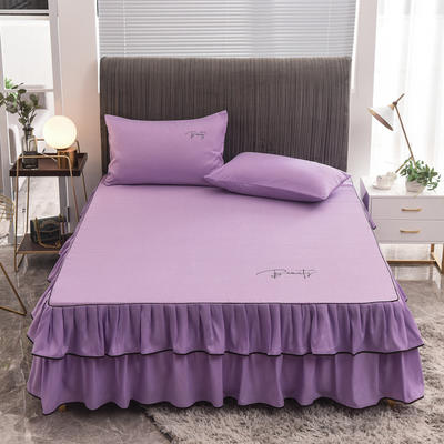 双层边绣花床裙 150*200cm单床裙 紫色