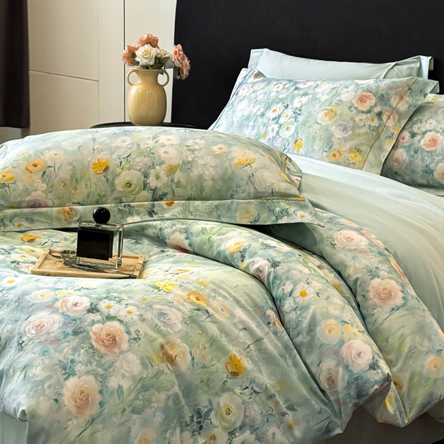 2025新款13372全棉数码印花四件套 凌星语（蓝）